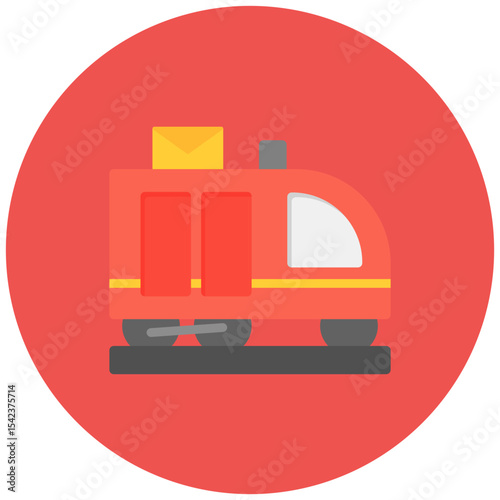 Mail Train icon vector image. Can be used for Postal Service.