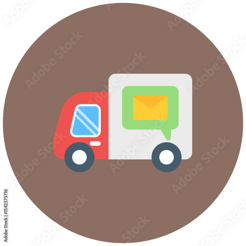 Mail Truck icon vector image. Can be used for Postal Service.