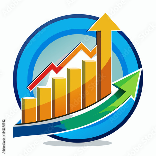 business graph with arrow