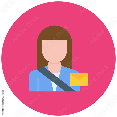 Postwoman icon vector image. Can be used for Postal Service.