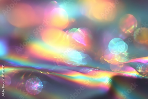 Blurred refraction light texture overlay effect highlighting vibrant colors in a smooth surface capturing a dreamlike atmosphere