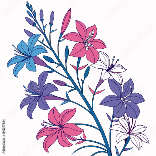 seamless pattern with lobelias