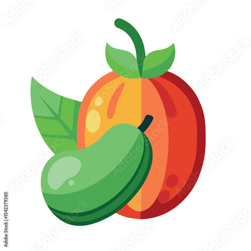 Ackee cucumber vector icon on white background