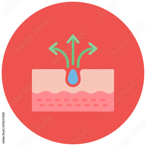 Pore icon vector image. Can be used for Dermatology.