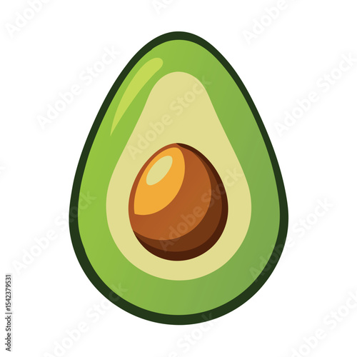 Vector illustration of an avocado fruit