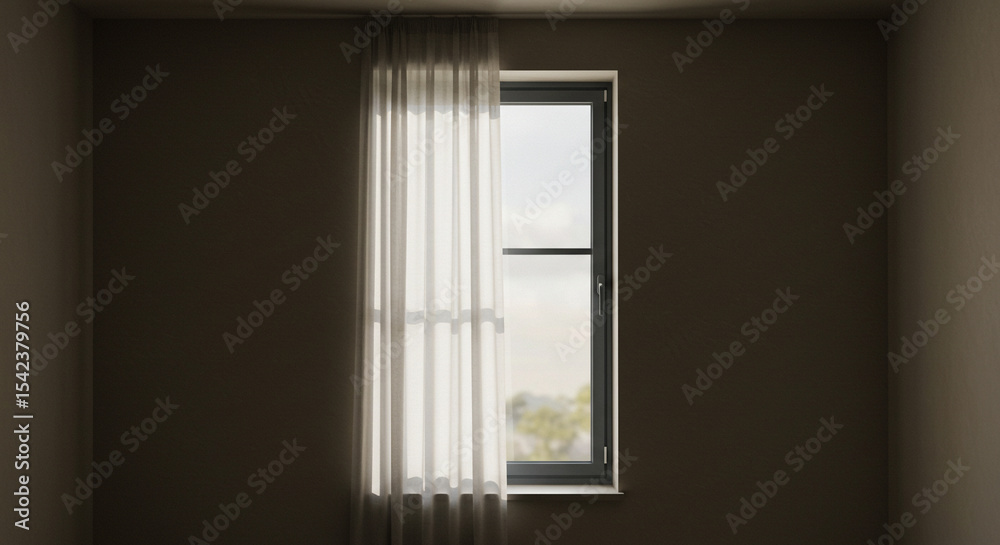 Modern room with a window Modern room with a window