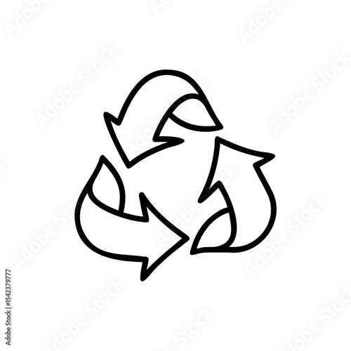 Black And White Recyclable Arrows Circular Symbol Handmade Environment Icon recycle