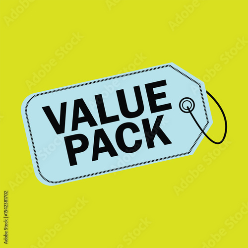 Value Pack Price Tag Icon - Discount Sale Label Vector Illustration

