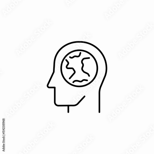 brain mind thinking icon sign vector