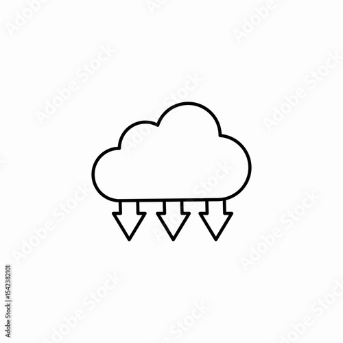 cloud download arrows icon sign vector