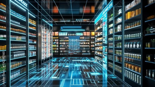Futuristic Smart Grocery Store: Digital Retail Revolution