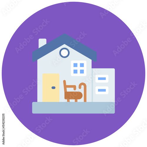 Retirement Home icon vector image. Can be used for Nursing Home.