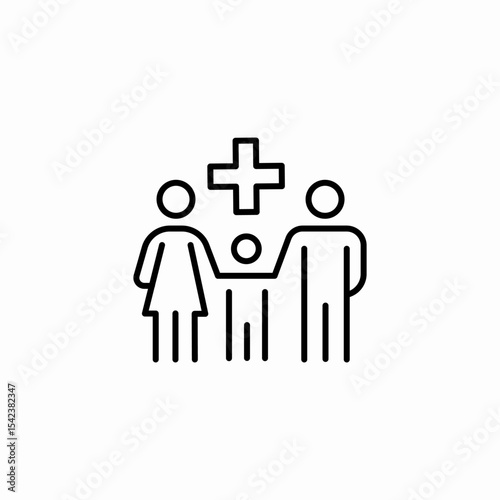 family medical clinic icon sign vector