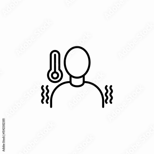 fever temperature sick icon sign vector