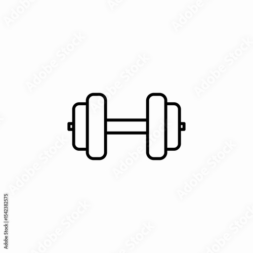 hand held dumbbell icon sign vector
