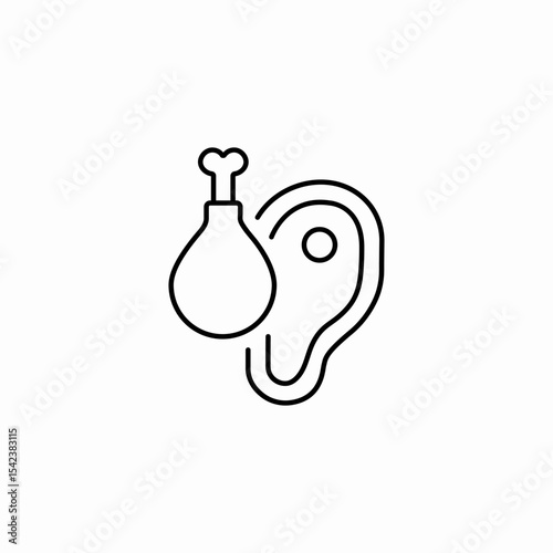 meat chicken drumstick icon sign vector