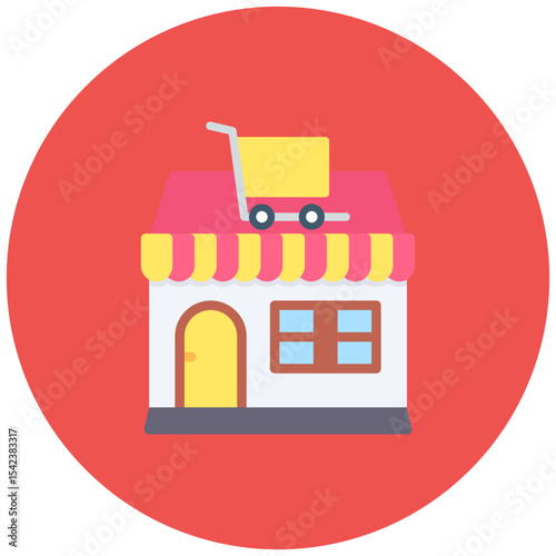 Store icon vector image. Can be used for Online Store.