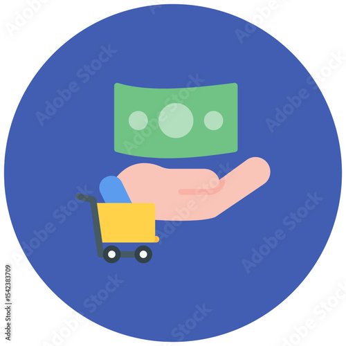 Cart Cash on Delivery icon vector image. Can be used for Ecommerce Store.