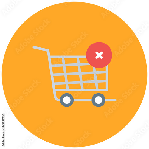 Cart Declined icon vector image. Can be used for Ecommerce Store.