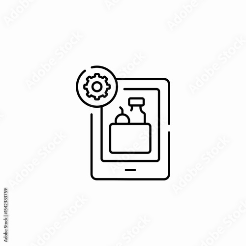 mobile shopping settings icon sign vector
