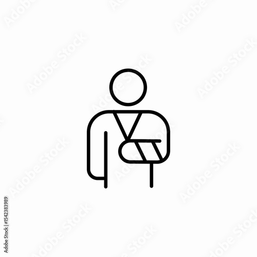 person broken arm icon sign vector