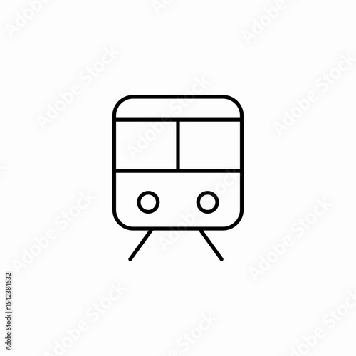train front view icon sign vector