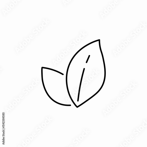 two green leaves icon sign vector