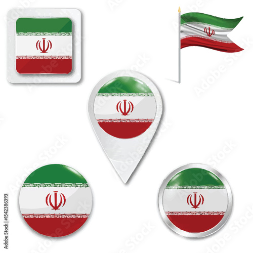set of badges with flag of india vector illustration
