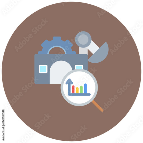 Industry Analysis icon vector image. Can be used for Survey.