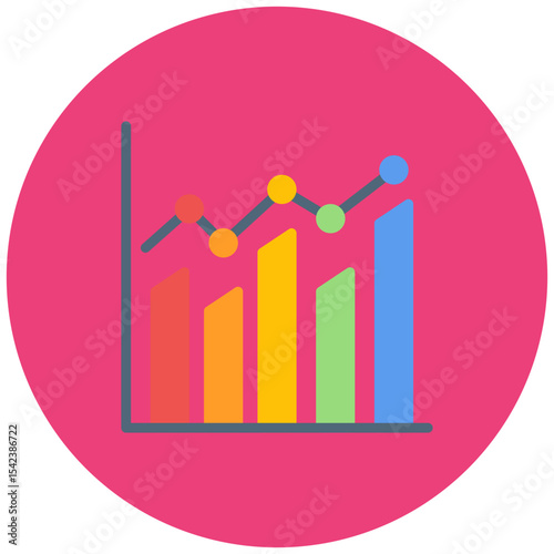 Bar Chart icon vector image. Can be used for Business Performance.