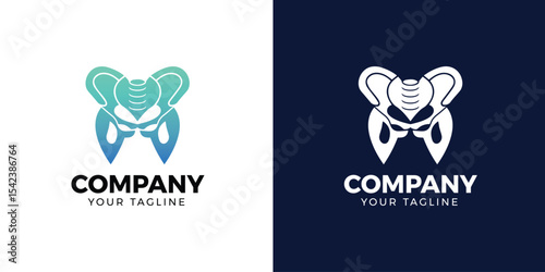 Creative Pelvis Logo Design Vector Template