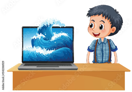 boy with laptop