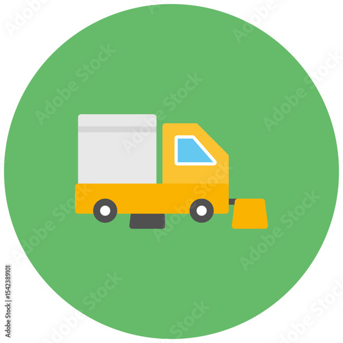 Street Sweeping icon vector image. Can be used for Public Utilities.