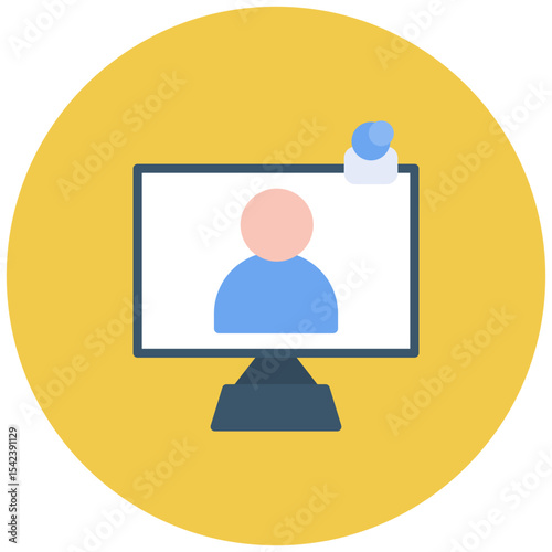 E meeting icon vector image. Can be used for Remote Working.