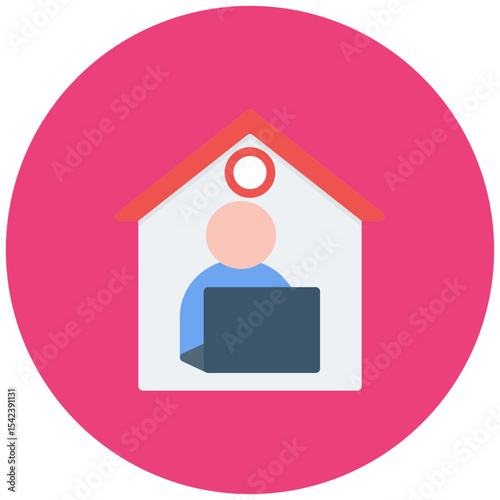 Home Office icon vector image. Can be used for Remote Working.