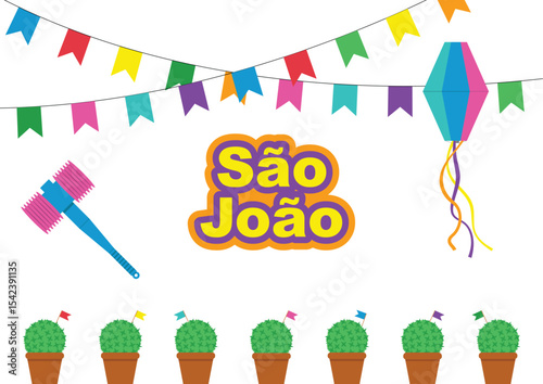 Vector drawing with the theme of the São João festival in Porto