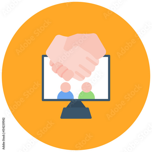 Online Collaboration icon vector image. Can be used for Remote Working.