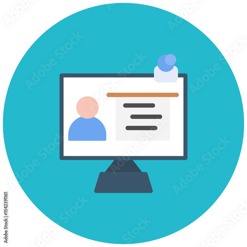 Online Presentation icon vector image. Can be used for Remote Working.