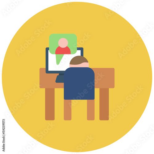 Remote Interview icon vector image. Can be used for Remote Working.