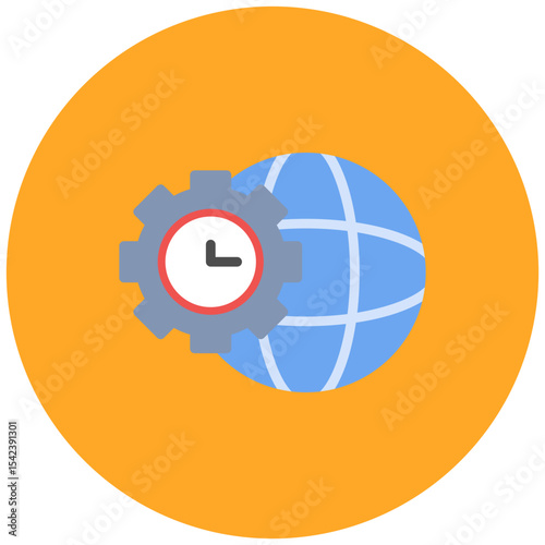 Time Zone Management icon vector image. Can be used for Remote Working.