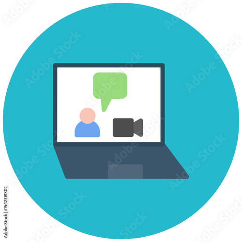 Video Call icon vector image. Can be used for Remote Working.