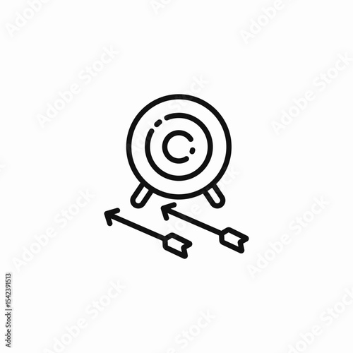archery target arrows icon sign vector