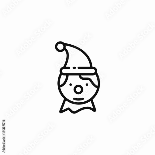 christmas elf head icon sign vector