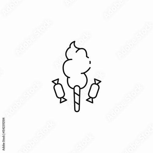 cotton candy sweets icon sign vector