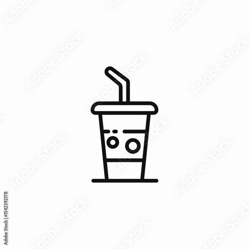 disposable cold drink icon sign vector
