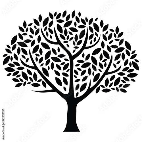 black tree illustration vector isloated on a white background