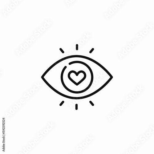 eye love gaze icon sign vector