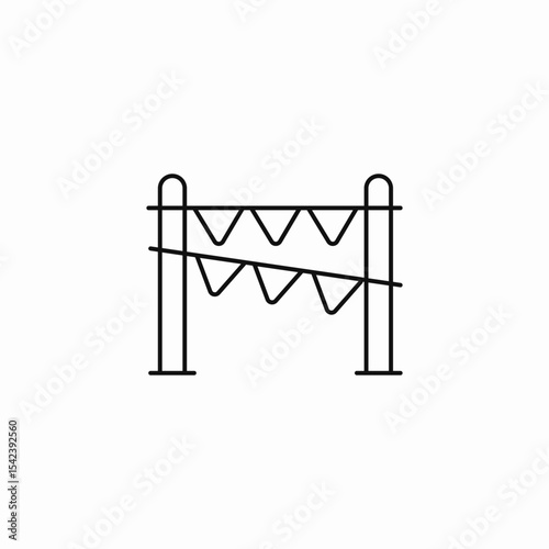 festive bunting poles icon sign vector