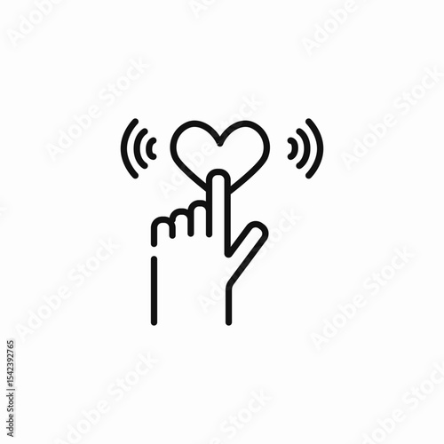 hand heart pulse icon sign vector