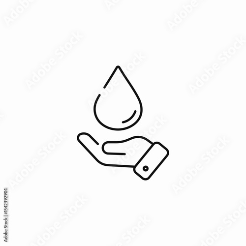 hand water drop icon sign vector